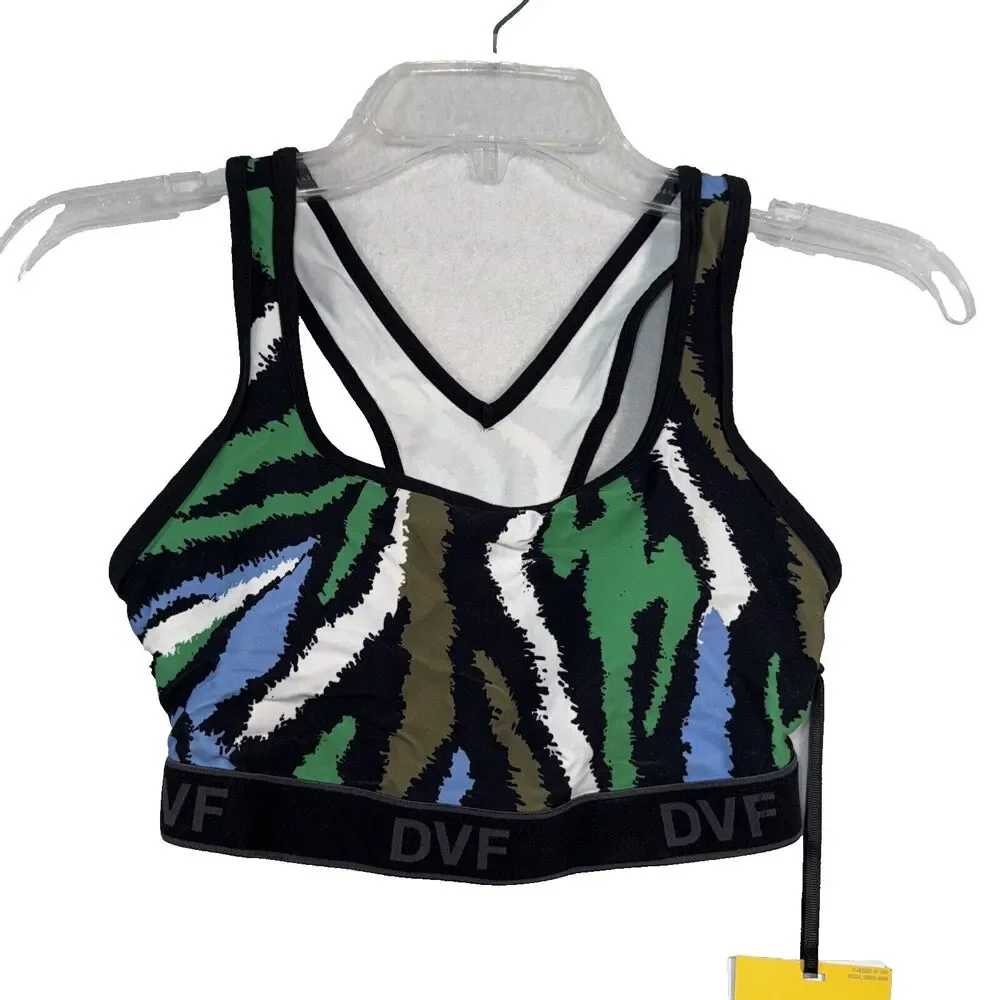 Diane Von Furstenberg For Target Racerback Disco Zebra Sports Bra XXS NWT - Picture 3 of 7